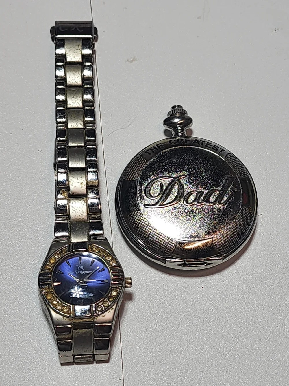 Vintage 'Dad' Pocket Watch and Ladies Wristwatch Set